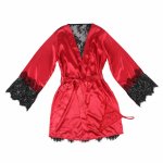 Subblime 954024 Koronkowa koszulka z tyłu + stringi czerwono-czarne L/XL – transparentne wstawki
