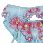Subblime 954109 komplet bielizny z kwiatowym wzorem niebieski S/M – pasek do pończoch