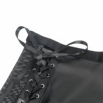 SUBBLIME Komplet czarny L/XL halter z ekoskóry i siatki z pasem do pończoch