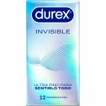 Durex Invisible Ultra Cienkie 12 szt. prezerwatywy lateksowe, gładkie 54 mm