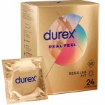 Durex RealFeel 24 szt. prezerwatywy bez lateksu, naturalny kontakt, 56 mm