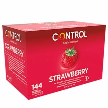 Control Adapta Truskawkowe 144 szt. prezerwatywy aromatyzowane, czerwone, lateksowe