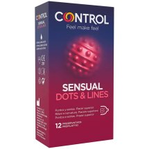 Control Sensual Dots & Lines 12 szt. prezerwatywy anatomiczne, wypukła tekstura