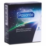 Pasante Glow 3 sztuki – prezerwatywy świecące w ciemności, gładka powierzchnia, 53 mm