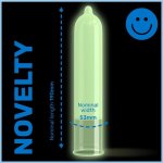 Pasante Glow 3 sztuki – prezerwatywy świecące w ciemności, gładka powierzchnia, 53 mm