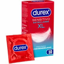 Durex Sensitive XL – cienkie prezerwatywy anatomiczne 10 sztuk, system Easy-On, neutralny zapach