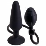 Seven Creations Korek anatomiczny nadmuchiwany L – silikon medyczny, regulacja do 10 cm, czarny