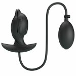 Pretty Love Delfin Czarny – nadmuchiwany korek z wibracjami, silikon medyczny, USB, 10 trybów