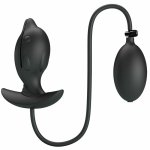 Pretty Love Delfin Czarny – nadmuchiwany korek z wibracjami, silikon medyczny, USB, 10 trybów