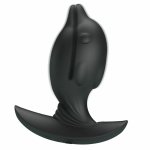 Pretty Love Delfin Czarny – nadmuchiwany korek z wibracjami, silikon medyczny, USB, 10 trybów