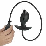 Pretty Love Delfin Czarny – nadmuchiwany korek z wibracjami, silikon medyczny, USB, 10 trybów