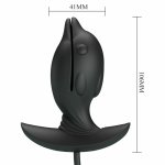 Pretty Love Delfin Czarny – nadmuchiwany korek z wibracjami, silikon medyczny, USB, 10 trybów