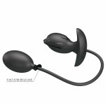 Pretty Love Delfin Czarny – nadmuchiwany korek z wibracjami, silikon medyczny, USB, 10 trybów