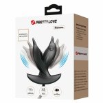 Pretty Love Delfin Czarny – nadmuchiwany korek z wibracjami, silikon medyczny, USB, 10 trybów