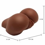 ACT Big Ass – anatomiczny model intymny z wibracją, brązowy TPR, dwa kanały 21x22,5x13 cm