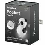 Satisfyer Pocket Panda kompaktowy stymulator pulsacyjny, czarno-biały, 11 fal, 12 wibracji