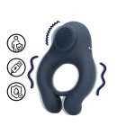 Loveline Indigo Blue – pierścień wibrujący z wypustkami masującymi i elastyczną konstrukcją