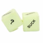 Shots Toys Glowing Dice zestaw świecących kostek do gry dla par, 2 sztuki, zadania