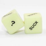 Shots Toys Glowing Dice zestaw świecących kostek do gry dla par, 2 sztuki, zadania