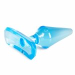 TOYZ4LOVERS Anal Plug Motyl Transparentny Niebieski 7 cm TPE, przyssawka, anatomiczny
