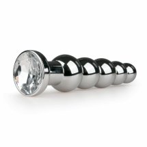Diogol Aluminium Plug Anatomiczny 7,5 cm z kryształem Clear i ergonomicznym kształtem