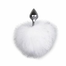 EasyToys Aluminiumowy Korek Anatomiczny z Puszystym Ogonem Bunny Tail Srebrny