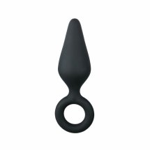 EasyToys Korek anatomiczny z uchwytem silikonowy czarny S – smukły model