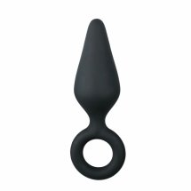 EasyToys Korek silikonowy z uchwytem Medium czarny – model anatomiczny stożkowy