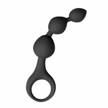 EasyToys Silikonowy Zestaw Koralików Intymnych Czarny z ergonomicznym uchwytem