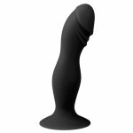 EasyToys Czarna Sonda Anatomiczna Silikonowa z przyssawką, model 19 cm