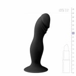 EasyToys Czarna Sonda Anatomiczna Silikonowa z przyssawką, model 19 cm