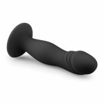 EasyToys Czarna Sonda Anatomiczna Silikonowa z przyssawką, model 19 cm
