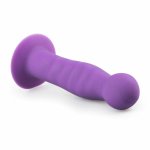 EasyToys Model Purple silikonowy aplikator z przyssawką, żebrowana powierzchnia 18 cm