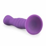 EasyToys Model Purple silikonowy aplikator z przyssawką, żebrowana powierzchnia 18 cm