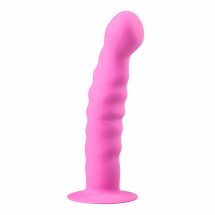 EasyToys Pink – silikonowy model z przyssawką, anatomiczny żebrowany kształt