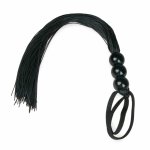 Ouch! Czarna silikonowa biczownica z ergonomicznym uchwytem i pętlą 45 cm