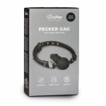 EasyToys Black Ball Gag z silikonowym elementem – regulowany pasek 60 cm, czarny