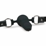 EasyToys Black Ball Gag z silikonowym elementem – regulowany pasek 60 cm, czarny