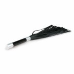 Sinner Gear Długi Flogger ze stalową rękojeścią 70 cm – czarny, syntetyczna skóra