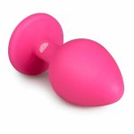 EasyToys Diamond Plug Medium rożowy, silikonowy z kryształkiem, anatomiczny, średni rozmiar