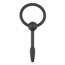 Sinner Gear Small – silikonowa sonda intymna z pierścieniem, czarna, pusta konstrukcja, 7,5 cm