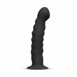 EasyToys Silicone Strap-On Bended Zestaw z Regulowaną Uprzężą i Anatomicznym Modelem, Czarny