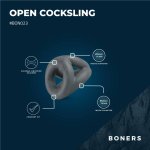 Boners Open Cocksling Triple – silikonowy system trzech anatomicznych pierścieni, otwarta konstrukcja
