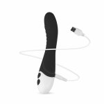EasyToys Lunar Vibe model silikonowy z żebrowaną powierzchnią, czarny, 10 trybów