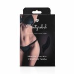 PantyRebel – czarny string z modułem wibracyjnym, 12 trybów, pilot bezprzewodowy