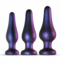 Hueman Comets – Zestaw 3 anatomicznych stożków silikonowych, różne rozmiary, fioletowy