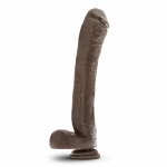 Dr. Skin Mr. Ed XL model z przyssawką 33 cm, brązowy, anatomiczny PVC