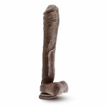 Dr. Skin Mr. Ed XL model z przyssawką 33 cm, brązowy, anatomiczny PVC