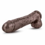 Dr. Skin Mr. Ed XL model z przyssawką 33 cm, brązowy, anatomiczny PVC
