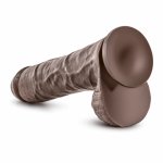 Dr. Skin Mr. Ed XL model z przyssawką 33 cm, brązowy, anatomiczny PVC